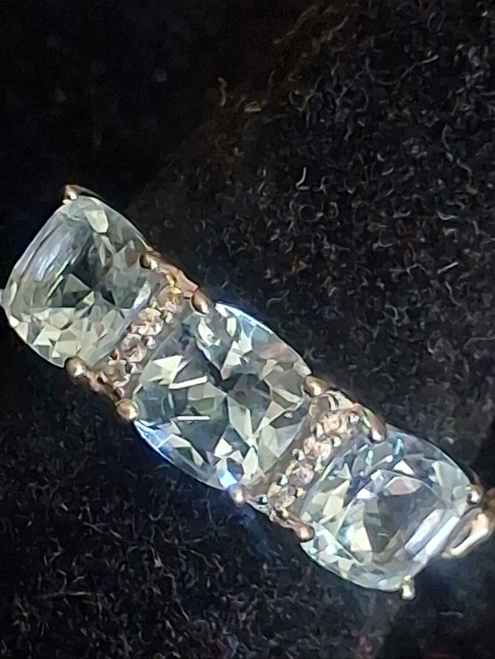 Sterling Silver Aquamarine And Diamond Ring Size 8 - Picture 13 of 13